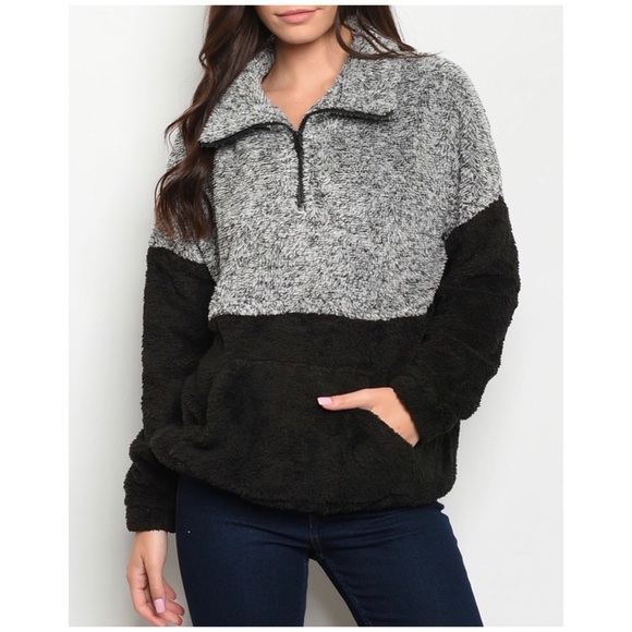 ❄️OLIVE WHITE FLEECE PULLOVER - Picture 5 of 13